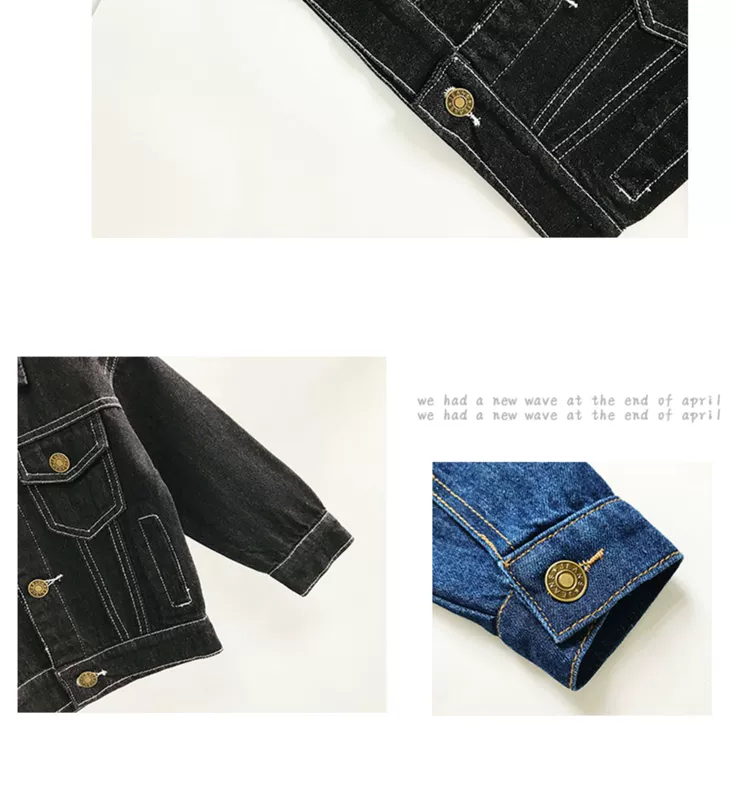 Áo khoác denim bé trai mùa thu 2019 phiên bản mới của Hàn Quốc cho trẻ em áo khoác màu rắn bé bình thường áo khoác đại dương - Áo khoác áo gió trẻ em