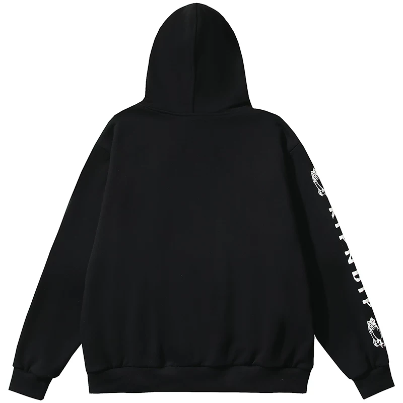 Американский бренд RIPNDIP синий свитер с кошкой-юном, карман, бархатная куртка
