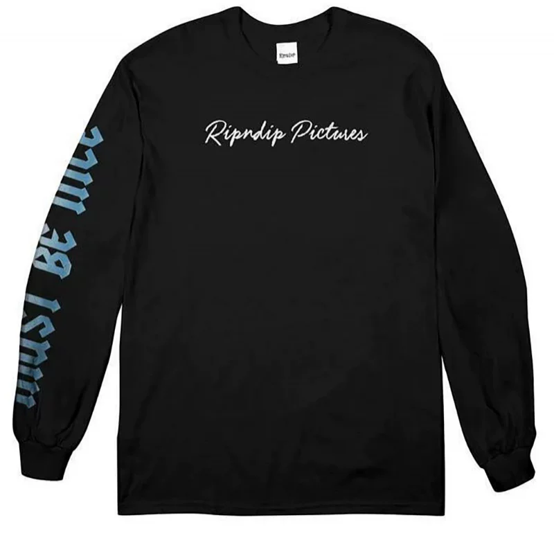 Американский трендовый бренд RIPNDIP длинный рукав футболка-свитшот с изображением Mean Cat, постер фильма, стилизован для мужчин и женщин