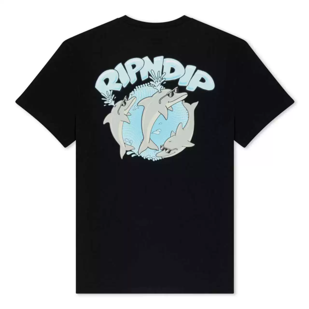 Американская модная marca RIPNDIP с средней пальцем кошка хлопковая футболка с коротким рукавом, дельфин так счастлив, что выпускает воду