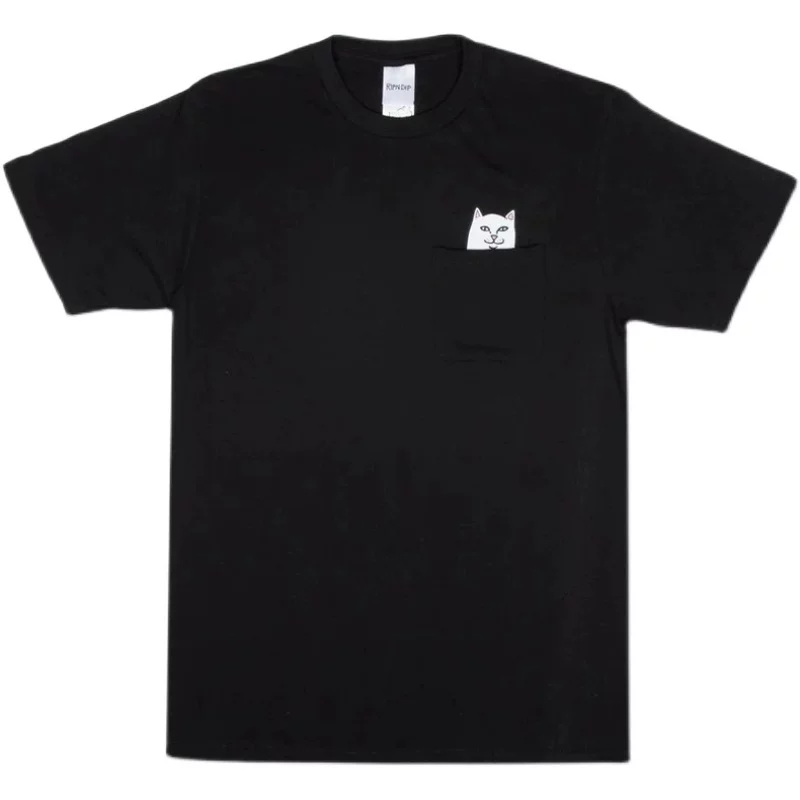 [Spot] Американский Tide бренд RIPNDIP Ling Cat Middle Finger Cat Cat Cat Short Shirt Buy more gifts for gifts
