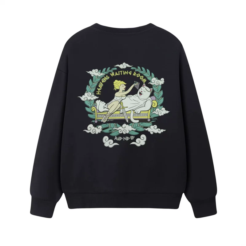 Худи с капюшоном на молнии для мужчин и женщин RIPNDIP Bitch Cat Middle Finger Cat Paradise Lounge Couple Jacket Loose Hooded Round Neck Thick Cotton T