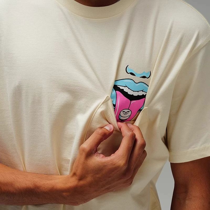 Американская модная марка RIPNDIP футболка с короткими рукавами с карманом кота-палец и надписью TAKE YOUR MEDS