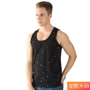 Áo vest nam cotton cộng với phân bón XL đáy áo mùa hè mập mạp không tay to béo thoáng khí - Áo vest cotton