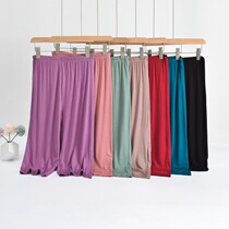 Seven-in-pants female summer slim fit with soft and comfortable 200 catty extra weight overweight mm7 70% wide-legged pants extra-large size