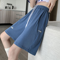 Ice Silk Shorts Women Summer Thin loose straight drum 5 Pants High Waist Casual Sport 50% Pants Broadlegged Pants