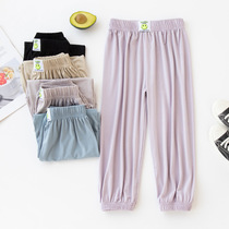 Childrens anti-mosquito pants Ice Boy Girl Girl Casual Pants Home Air Conditioning Pants Pants Summer Thin light cage pants Harun pants
