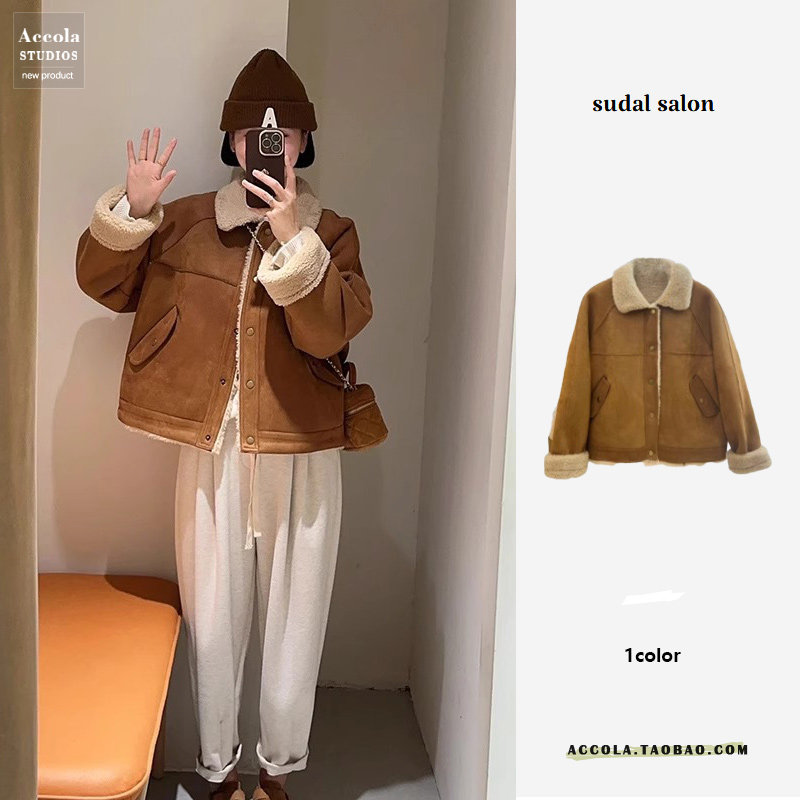 A must-have for fall and winter! maillard lamb wool outwear