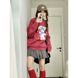 Красный лонгслив, трикотажный зимний короткий свитер, широкая цветовая палитра, с рукавом, увеличенная толщина