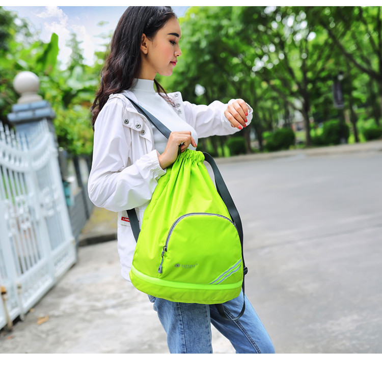 Túi da không thấm nước bó túi DrawString ba lô nữ gấp nhẹ túi du lịch thể thao ba lô túi thể dục nam balo juno