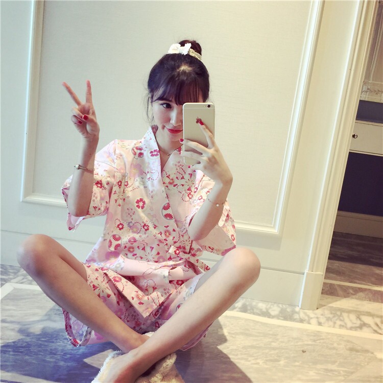 Imported cotton pajamas gown Japanese kimono sexy 