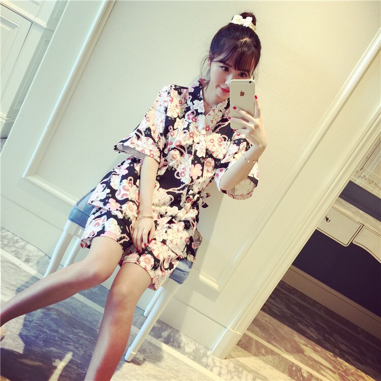 Imported cotton pajamas gown Japanese kimono sexy 