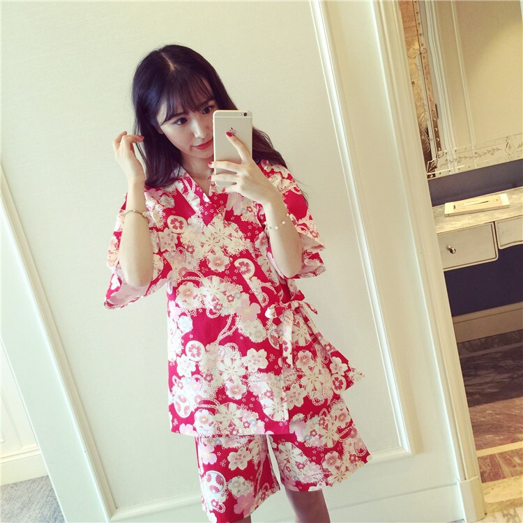 Imported cotton pajamas gown Japanese kimono sexy 