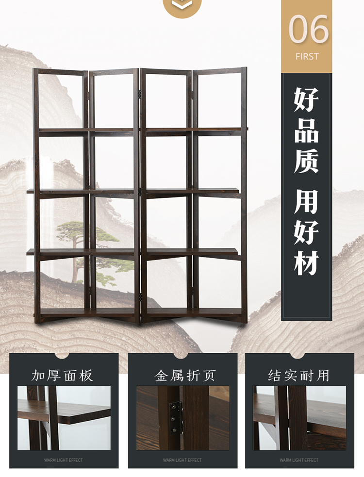 Vách ngăn gỗ chắc chắn phòng khách gấp phòng khách di chuyển màn hình gấp phòng khách phòng ngủ đơn giản hiện đại màn hình văn phòng - Màn hình / Cửa sổ bình gỗ phong thủy