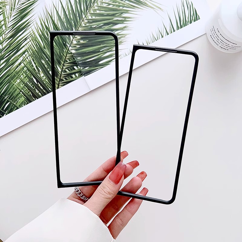 Samsung Z Fold5 Front Screen Frame Z Fold6 Suitable for Korean Z Fold4 Phone Case Matte Pc Case Fold3 Heart of the World Folding Flip Cover Protective Case W25/W22/W21 Protective Case