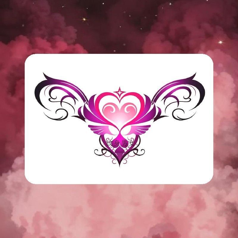Succubus Heart Tattoo Stickers for Women, Lower Abdomen Tattoo Stickers, Chest and Ankle Scar Cover, Waterproof, Long-Lasting, Washable Succubus Heart Tattoo Stickers for Women, Lower Abdomen Tattoo Stickers, Chest and Ankle Scar Cover, Waterproof, Long-Lasting, Washable