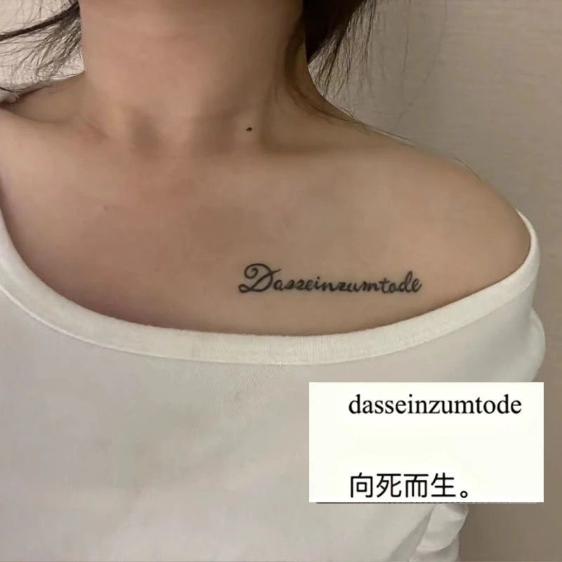 Tattoo Stickers That Symbolize Life after Death, Sexy Herbal Semi-Permanent Dark Juice Waterproof Long-Lasting Realistic Collarbone Tattoos for Hot Girls