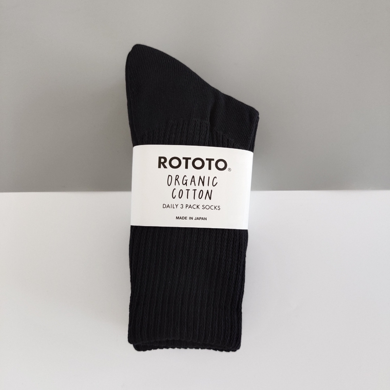 Japanese Rototo Socks for Men and Women, High Tube Organic Cotton Black and White Slouch Socks, Towel Bottom Sports Socks, Double-Needle Long Socks
