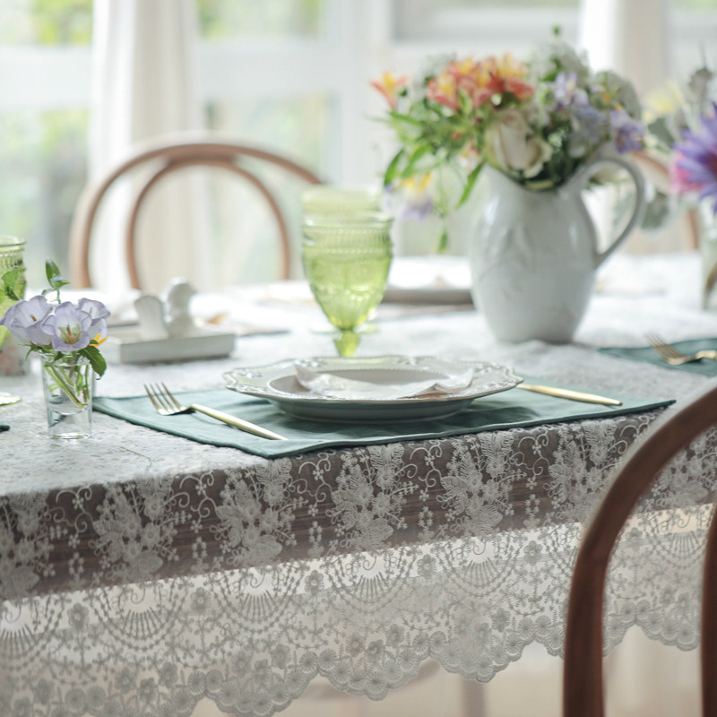 Dining mat thermal insulation fabric waterproof anti-oil MISS PEONY cotton linen velvety gold light and luxurious Nordic beauty tea table mat