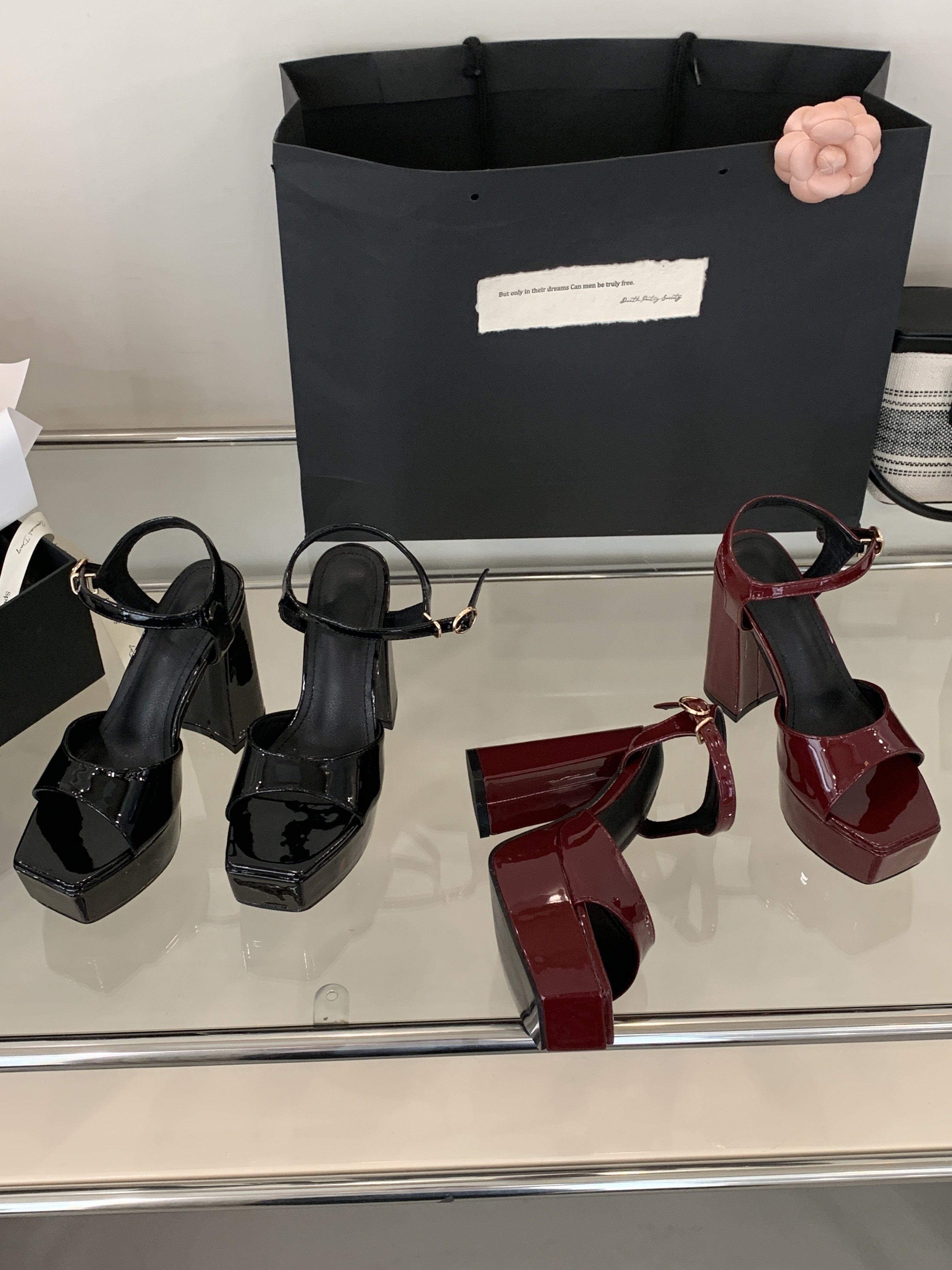 ВПП модель переходный мостик женская обувь 13см сверхвысокий следовать обувь женская водонепроницаемый платформа слово пояс слой краски толстая сандалии Женское лето 无品牌/无注册商标 