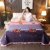 Hàn Quốc hai mặt một bên cashmere bông pha lê nhung giường đơn chăn chăn flannel quilted tấm dày quilted ra giường Khăn trải giường
