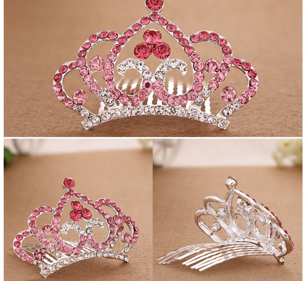 Trẻ em vương miện vương miện kẹp tóc thời trang cô gái tấm tóc vương miện chèn lược bé vương miện headband cô gái tóc phụ kiện băng đô tai mèo