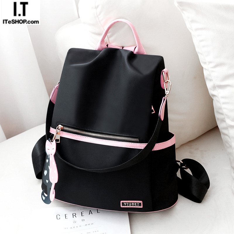 Hong Kong I Tgreg oxford cloth double shoulder bag woman new 100 lap bag casual anti-theft travel canvas small backpack-Taobao