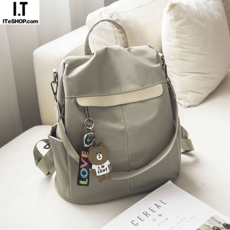 Hong Kong backpack women's new trendy all-match fashion Oxford cloth canvas schoolbag women's small backpack women's bag