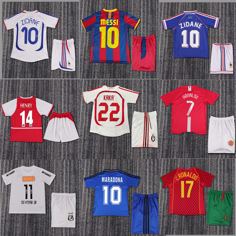 Retro Jersey Football Uniform Kidsren's Suit National Team Uniform Messi C Ronaldo Zidane Neymar Football Uniform Retro Jersey Football Uniform Kidsren's Suit National Team Uniform Messi C Ronaldo Zidane Neymar Football Uniform