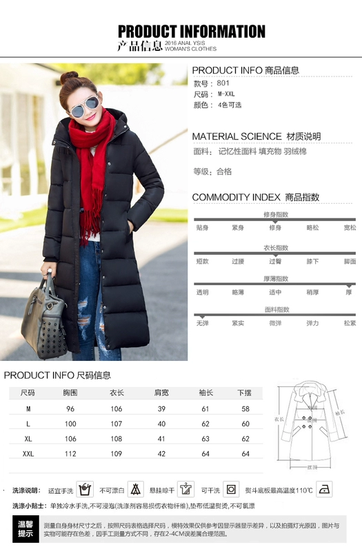 Áo khoác nữ mùa đông dài qua đầu gối 2018 phiên bản Hàn Quốc mới của chiếc áo khoác cotton tự canh nữ áo khoác dày in hoa nữ