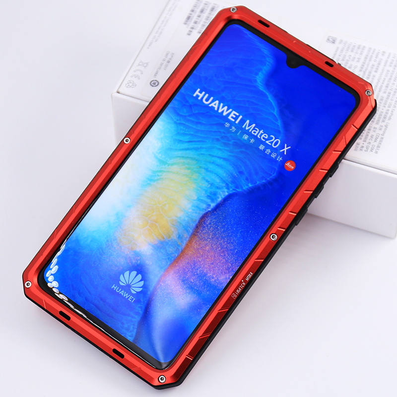 iMatch Water Resistant Shockproof Dust/Dirt/Snow-Proof Aluminum Metal Military Heavy Duty Armor Protection Case Cover for Huawei Mate 20 Pro & Huawei Mate 20 & Huawei Mate 20 X