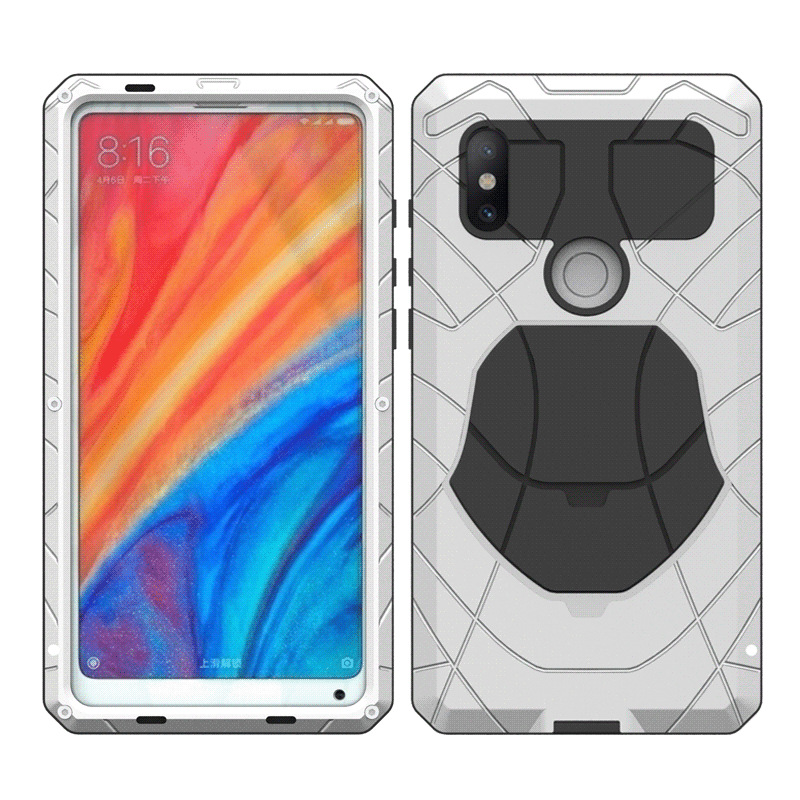 iMatch Water Resistant Shockproof Dust/Dirt/Snow-Proof Aluminum Metal Military Heavy Duty Armor Protection Case Cover for Xiaomi Mi MIX 2s