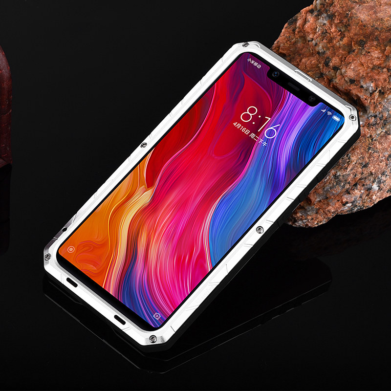 iMatch Water Resistant Shockproof Dust/Dirt/Snow-Proof Aluminum Metal Military Heavy Duty Armor Protection Case Cover for Xiaomi Mi 8