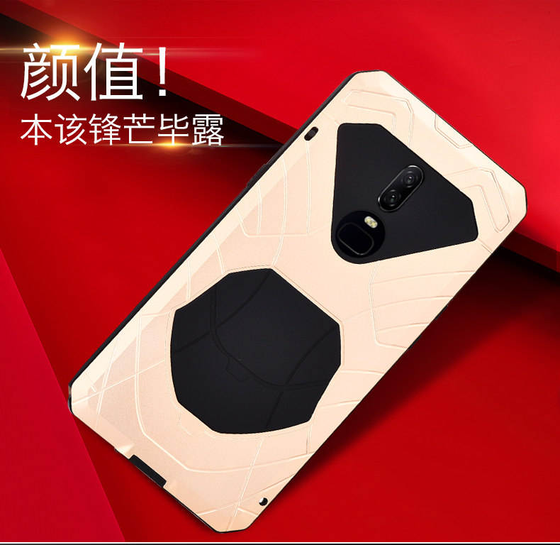iMatch Water Resistant Shockproof Dust/Dirt/Snow-Proof Aluminum Metal Military Heavy Duty Armor Protection Case Cover for OnePlus 6