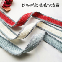 Autumn and winter thick wool hook edge webbing Christmas Day ribbon diy hairpin jewelry material Shoes and hats clothing accessories