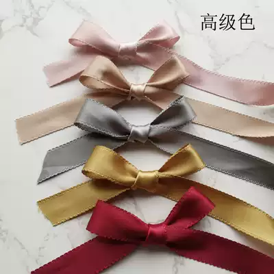 New soft texture ear edge ribbon flower ribbon handmade diy bow garment accessories double-sided smooth