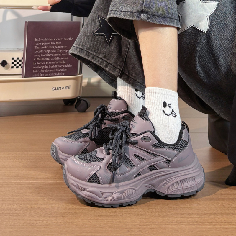 Pull-Back Fashion Sports Casual Shoes for Women, Lightweight 2026 New Popular Original Versatile Purple Dad Shoes with Soft Soles