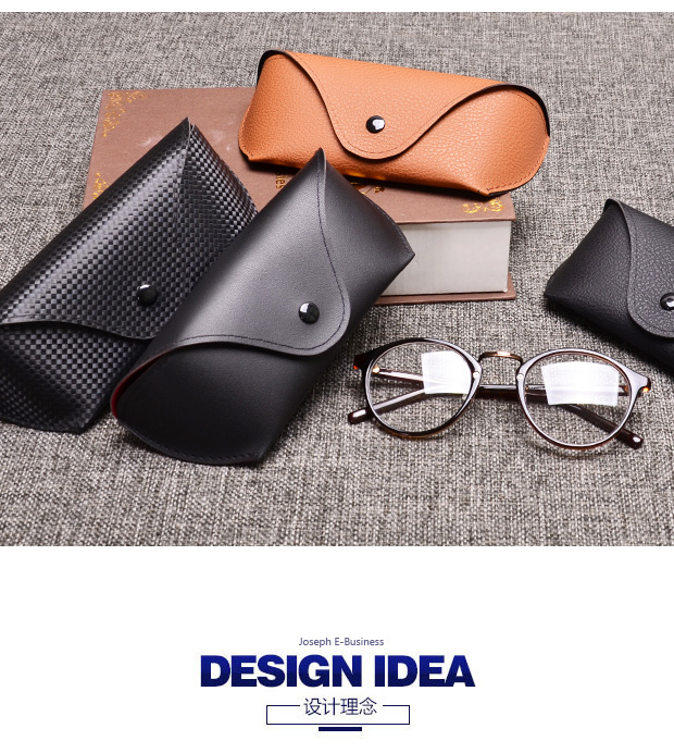 Kính ốp lưng da mềm không kính râm retro đơn giản nam siêu nhẹ khóa kim loại lưu trữ hộp cận thị nữ - Kính khung mắt kính gentle monster