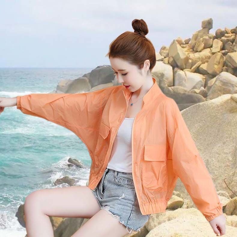 Short Sun Protection Jacket for Women, Simple Loose-Fitting New Korean Style, Trendy Casual Lightweight Sun Protection Shirt, Baseball Jacket Short Sun Protection Jacket for Women, Simple Loose-Fitting New Korean Style, Trendy Casual Lightweight Sun Protection Shirt, Baseball Jacket