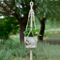 Cotton rope net pocket gardening creative flower pot hanging bag plant Greening basket hanger cotton rope hand woven sling rope