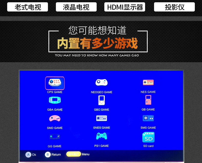Nhà trẻ mát mẻ HD TV trò chơi máy trò chơi hộp trò chơi giả lập tương tác đôi King of Fighters arcade máy màu đỏ và trắng tay cầm chơi game ps4