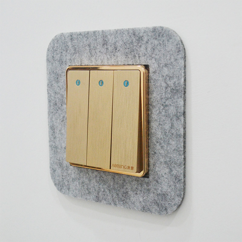 Felt switch stickers universal switch cover anti-dirty stickers three-open non-stick switch stickers wall stickers decoration switch protection