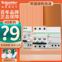 Schneider air switch with leakage protector 63a household circuit breaker A9 air switch 2p leakage protection 32a short circuit