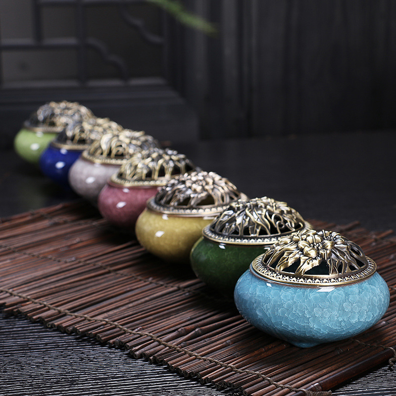 Incense Burner for Home Use, Mosquito-Repellent Incense Holder, Indoor Incense Burner, Agarwood, Calming Sandalwood, Mugwort, Creative Ceramic Incense Burner