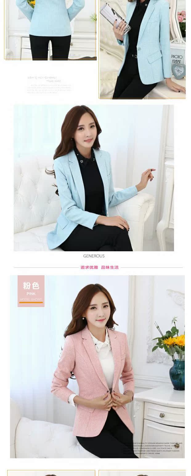 Lapel nhỏ phù hợp với áo khoác nữ 2017 mùa thu đông mới hoang dã tự canh thường phần dài áo khoác cotton và vải lanh áo khoác bomber nữ