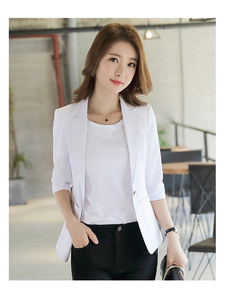 Áo khoác mỏng bằng vải lanh nữ 2018 hè mới Hàn Quốc phiên bản ngắn tự canh ngắn tay áo 7 điểm giản dị phù hợp với nữ nhỏ đồ bộ nữ đẹp