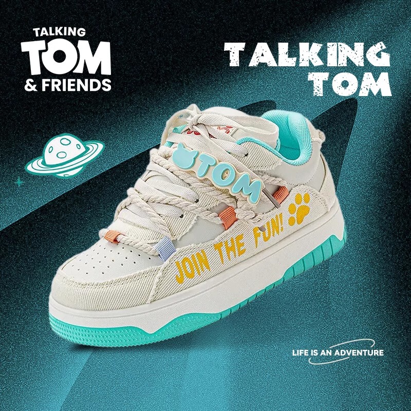 Talking Tom Cat Shoes Men's Trendy Brand Personalized Couple Loafers Spring and Autumn Thick-Soled Height-Increasing Casual Sneakers