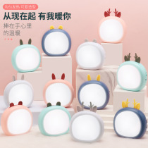 Small night light rechargeable eye care baby feeding bedroom bedside sleeping girl hearts removable table lamp touch sensing
