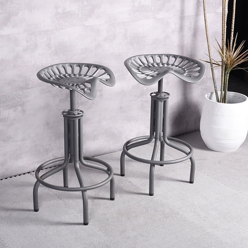 Стул бара промышленного стиля может быть поднят на столовых стульях ретро -бары стул B & B Cafe Creative Cast Iron Chair Grey Grey