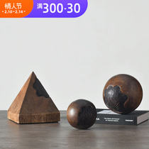 Carle Southeast Asia Imported Nordic American Countryside Creative Hand Carved Solid Wood Pyramid Balls Wood Carved Pendulum